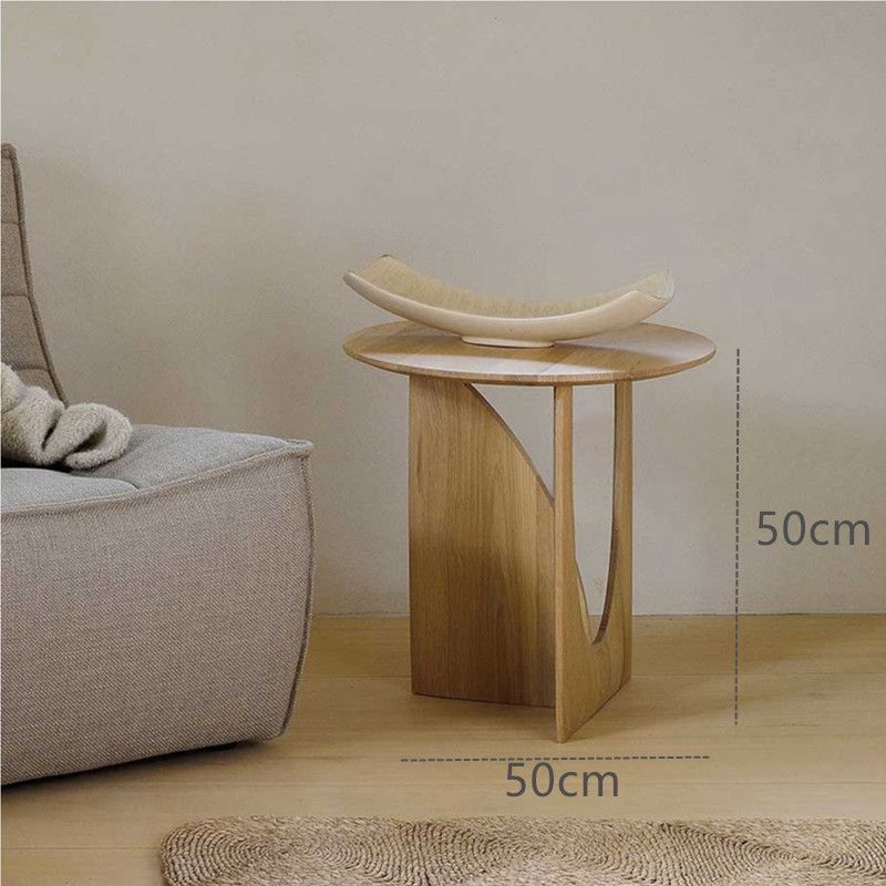 Geometric Design Solid Wood Side Table