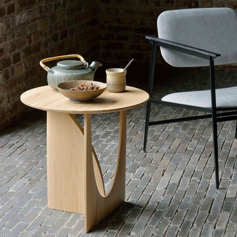 Geometric Design Solid Wood Side Table