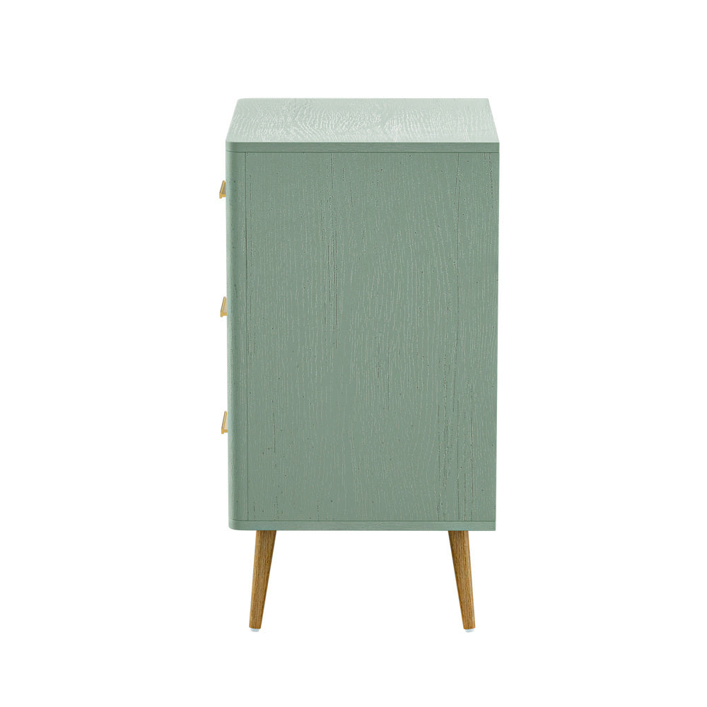 Green 3 Chest of Drawers Tallboy