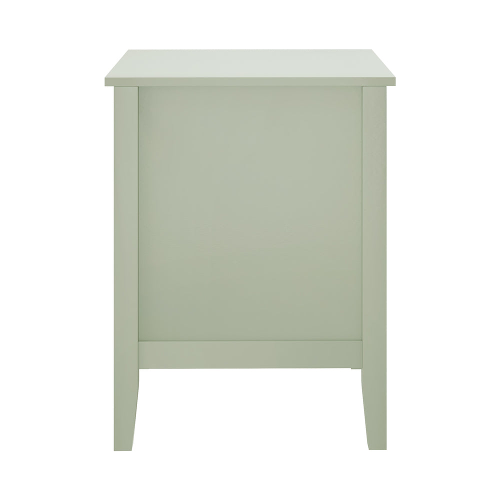 Green Bedside Table Nightstand with Three Drawers