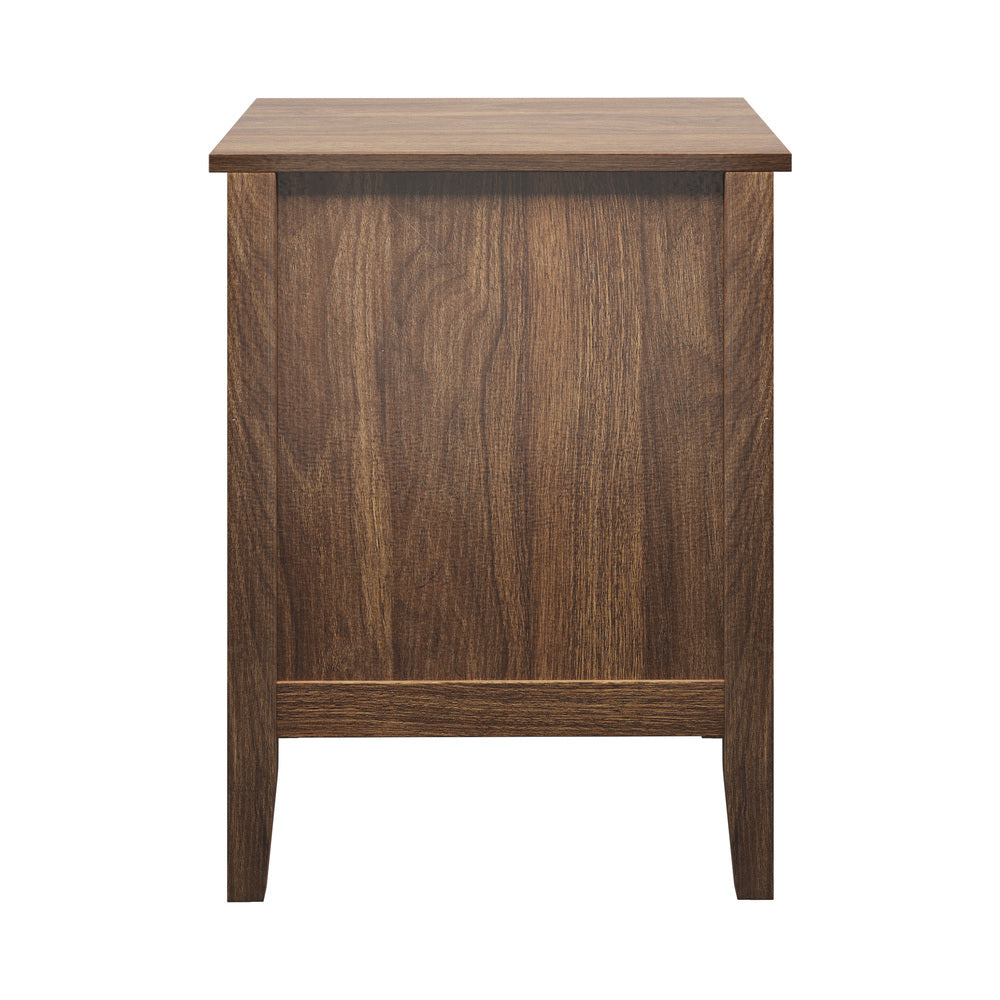 Walnut Bedside Table Nightstand with Three Drawers