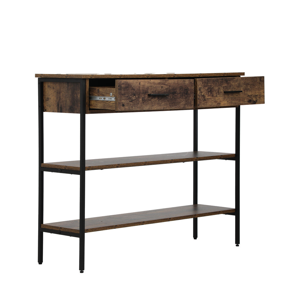 Rustic Hallway Console Table with Two Drawers.