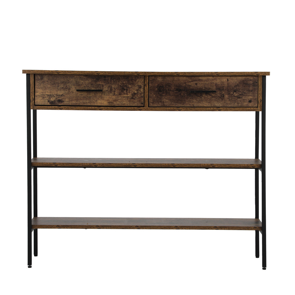 Rustic Hallway Console Table with Two Drawers.