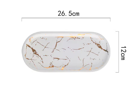 Nordic Ceramic Marble Style Fish Plate