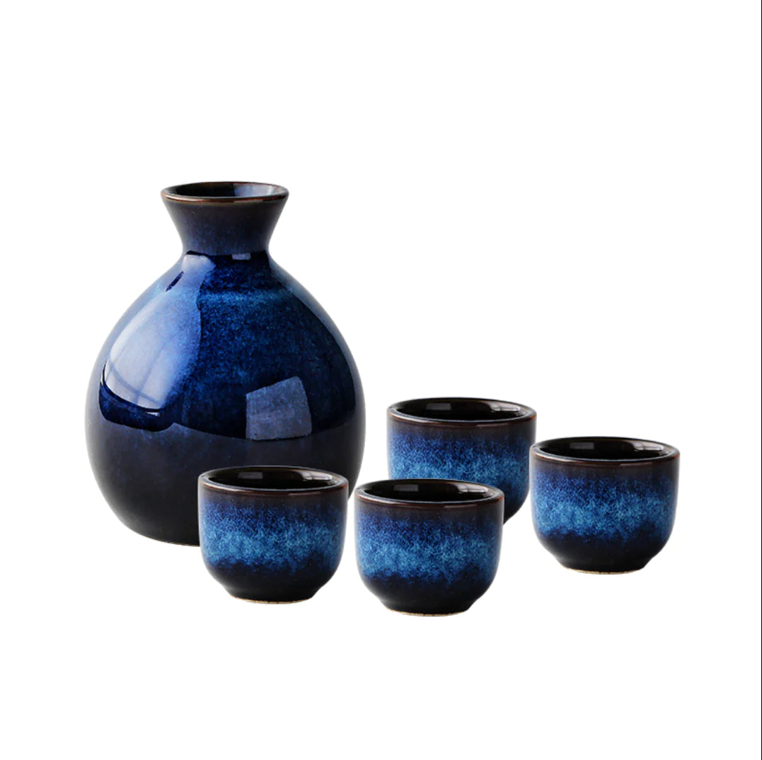 Japanese Sake Set with Mini Ceramic Vase Decor The Nest Trading Company