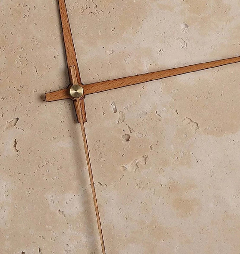 Wabi-Sabi Yellow Stone Wall Lamp Clock - LED