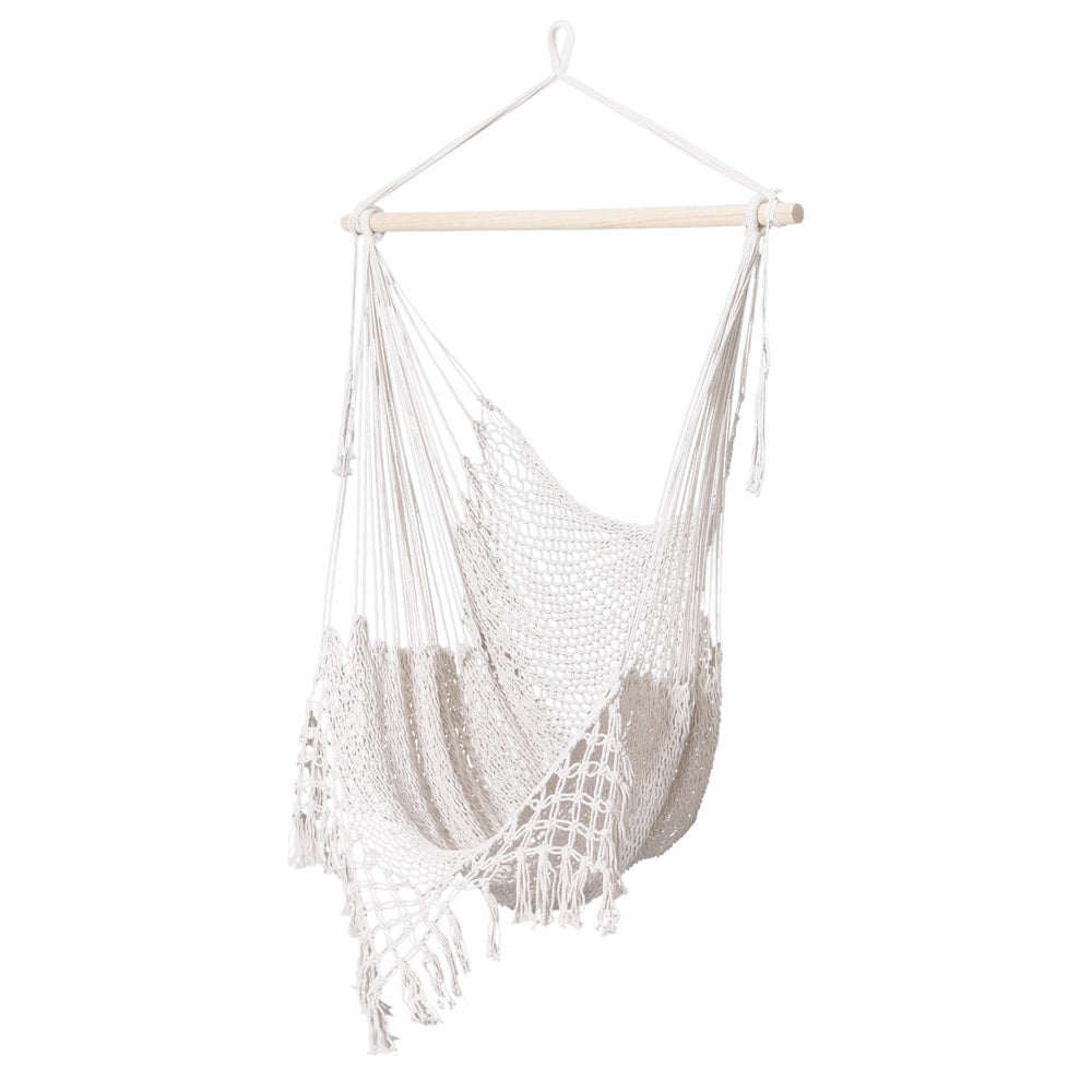 Garden Hammock Chair Swing - Mesh Cream.
