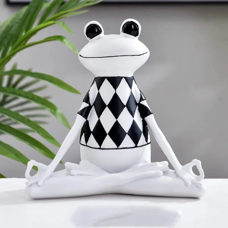 Resin Craft Creative Yoga Frog Model The Nest Trading Company
