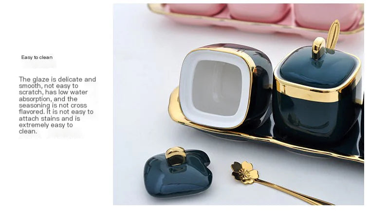 Ceramic Kitchen Spice or Jam Holder with Lid.