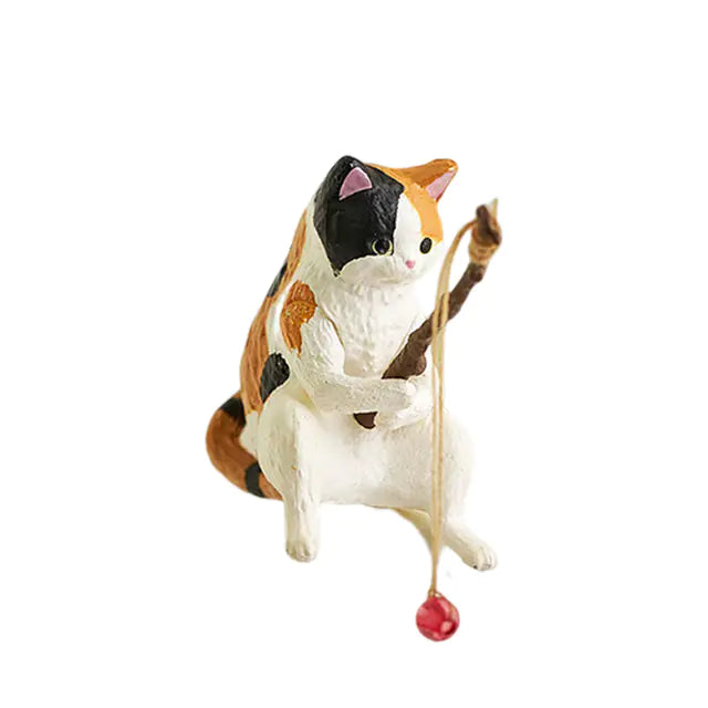 Fishing Cat Ornament for Fish Tank Decor