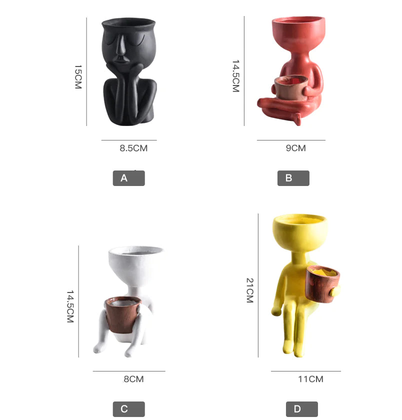 Nordic Style Portrait Art Planter The Nest Trading Company