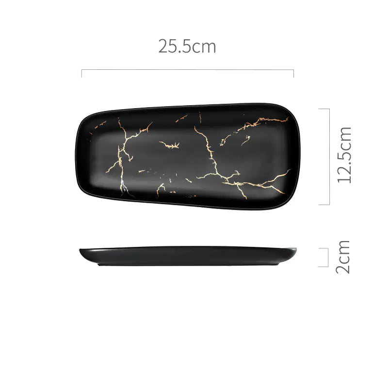 Nordic Ceramic Marble Style Fish Plate