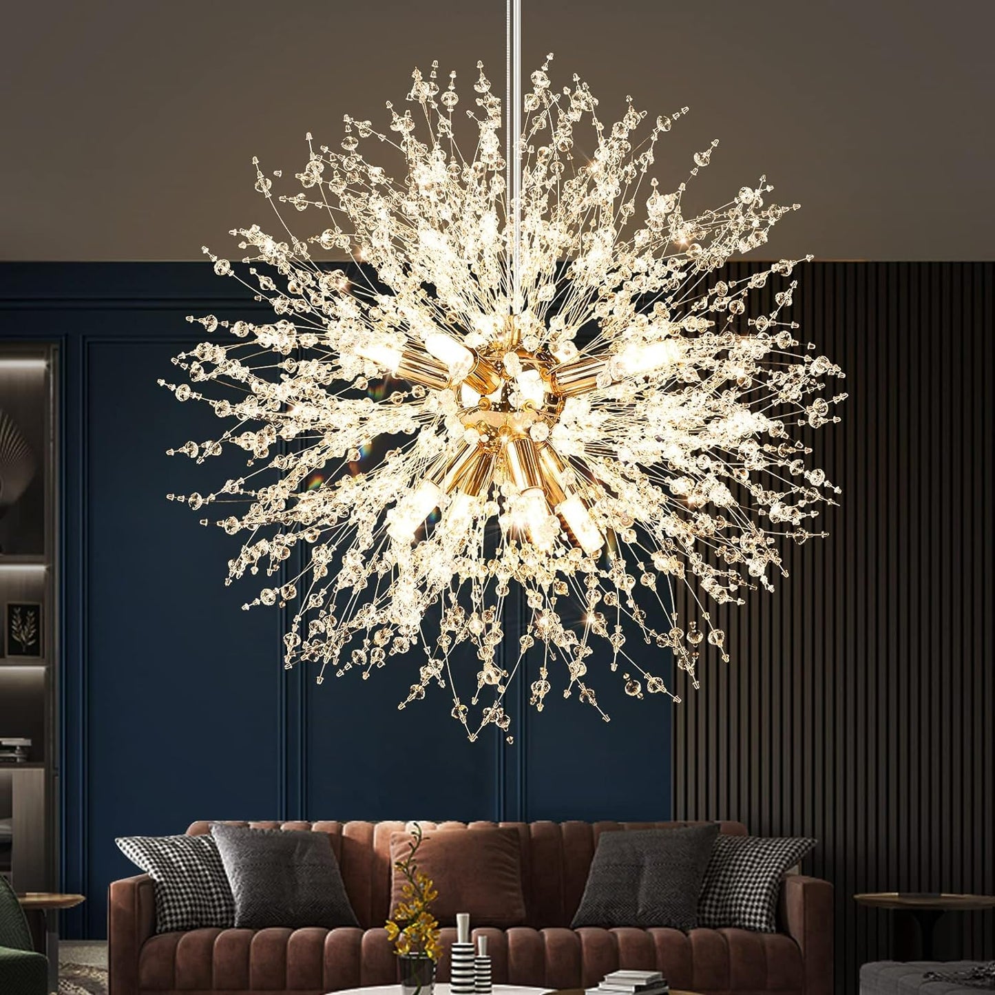 Modern Crystal Chandelier Firework, 8 Lights.
