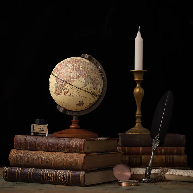 Vintage English Globe with Wooden Base