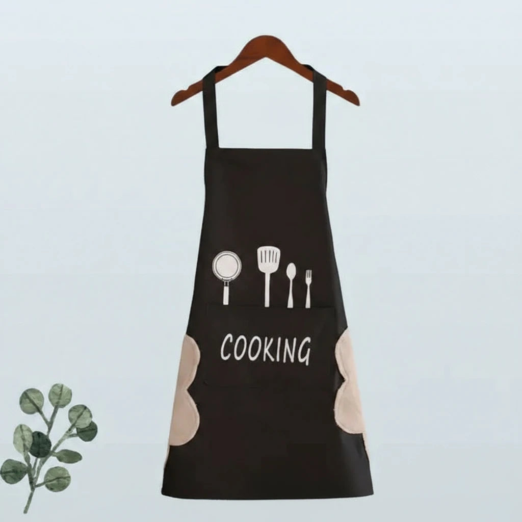 Korean Waterproof Apron in Black and White Nordic Style - The Nest Trading Company