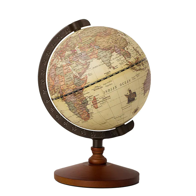 Vintage English Globe with Wooden Base