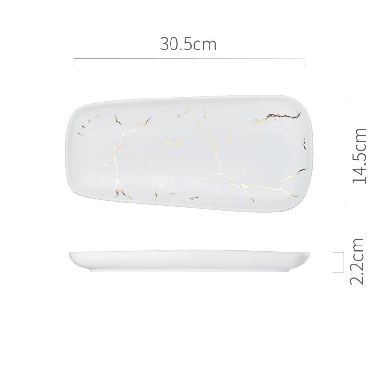 Nordic Ceramic Marble Style Fish Plate