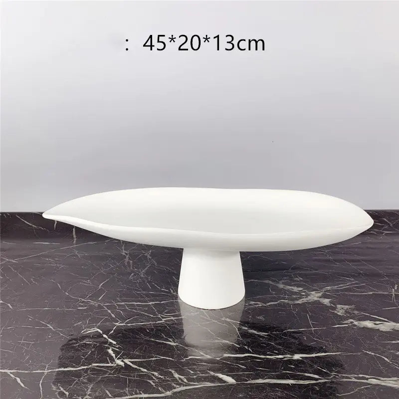 Black and White Resin Tall Fruit Plate - Nordic Decor Zendrop