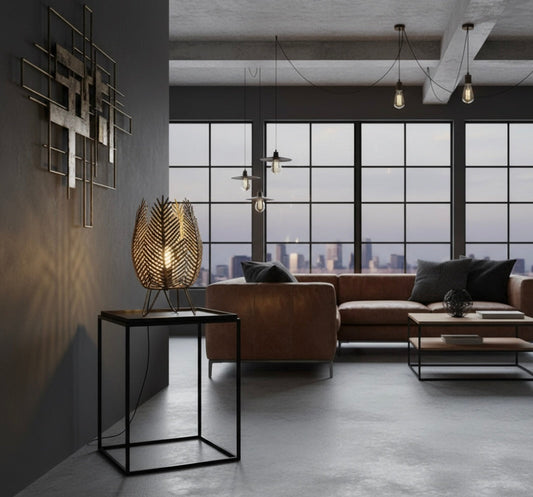 Gold Leaf Table Lamp 19x31cm The Nest Trading Company