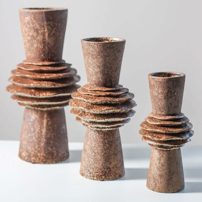 Ceramic Vase With Special-Shaped Flower Holder.