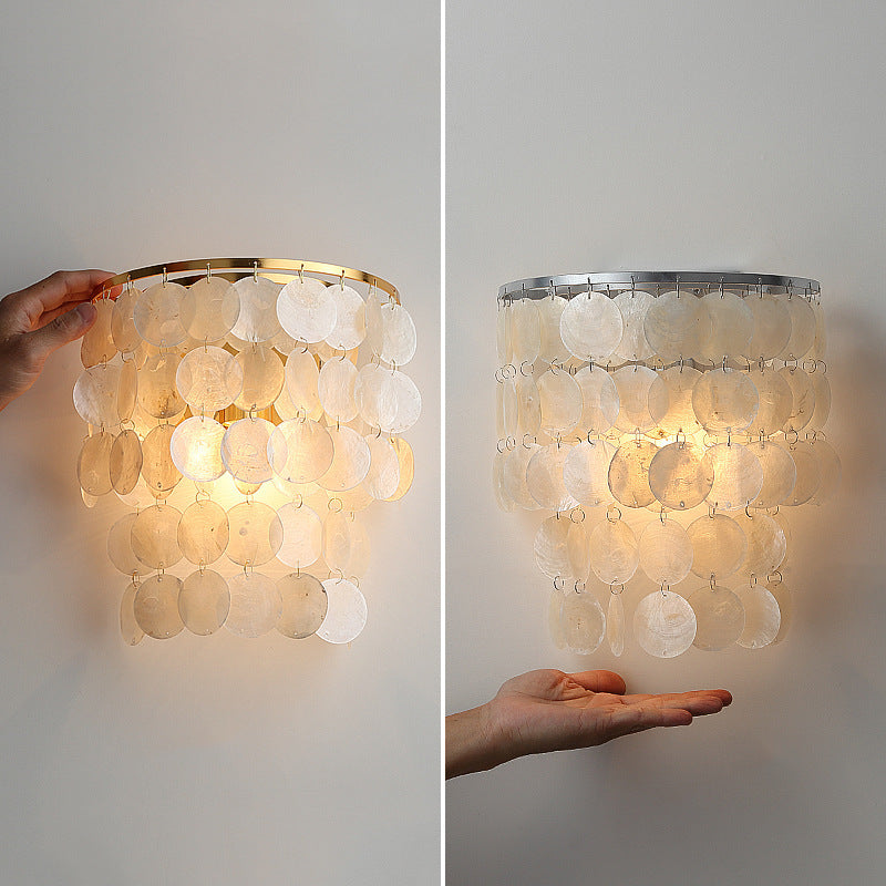 Shelley - The Creative Minimalist Living Room/Bedroom Background Shell Wall Lamp.