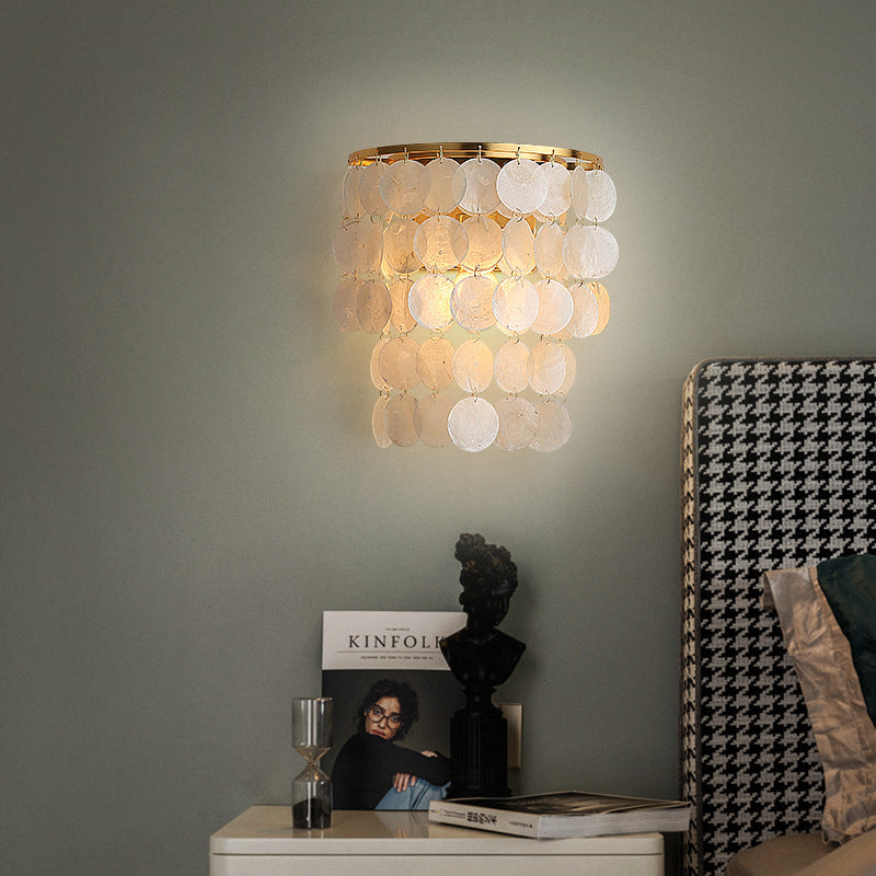 Shelley - The Creative Minimalist Living Room/Bedroom Background Shell Wall Lamp.