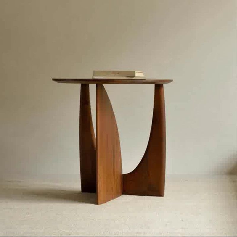 Geometric Design Solid Wood Side Table