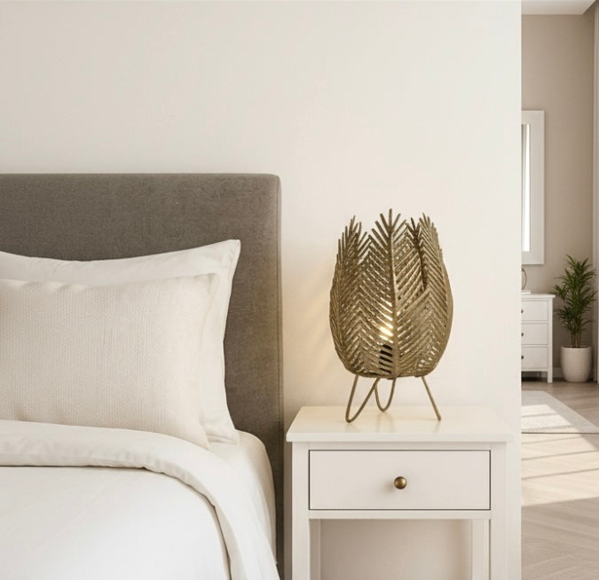 Gold Leaf Table Lamp 19x31cm The Nest Trading Company