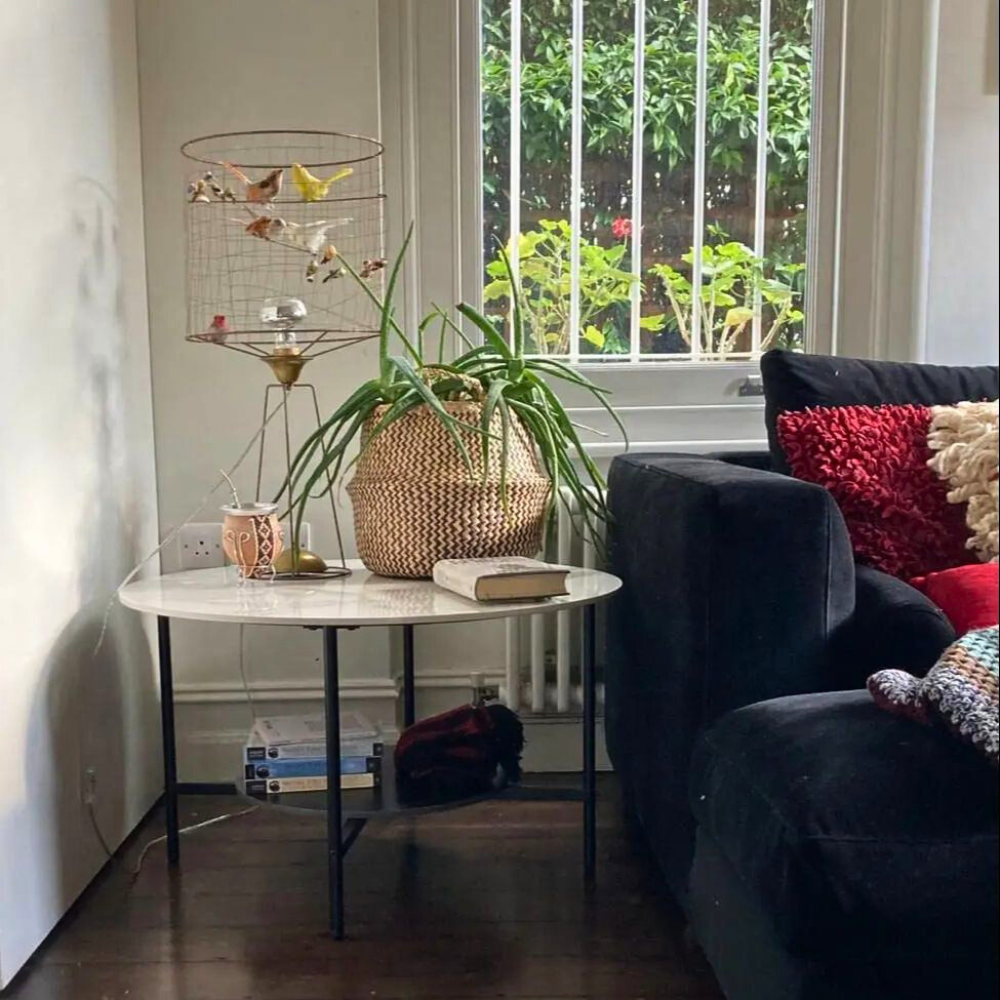 2 Tier Round Sofa Side End Table Marble Coffee Table