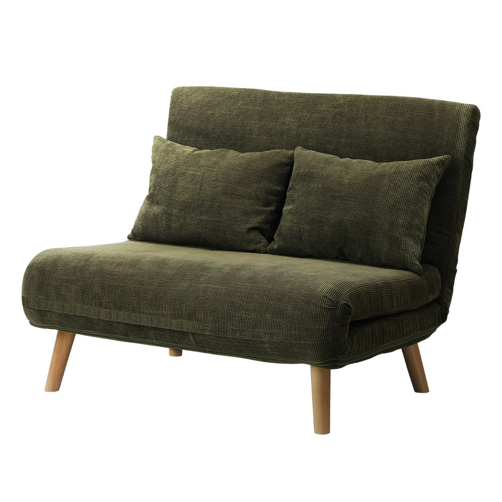 Green Polyester Double Seat Lounge Sofa Bed