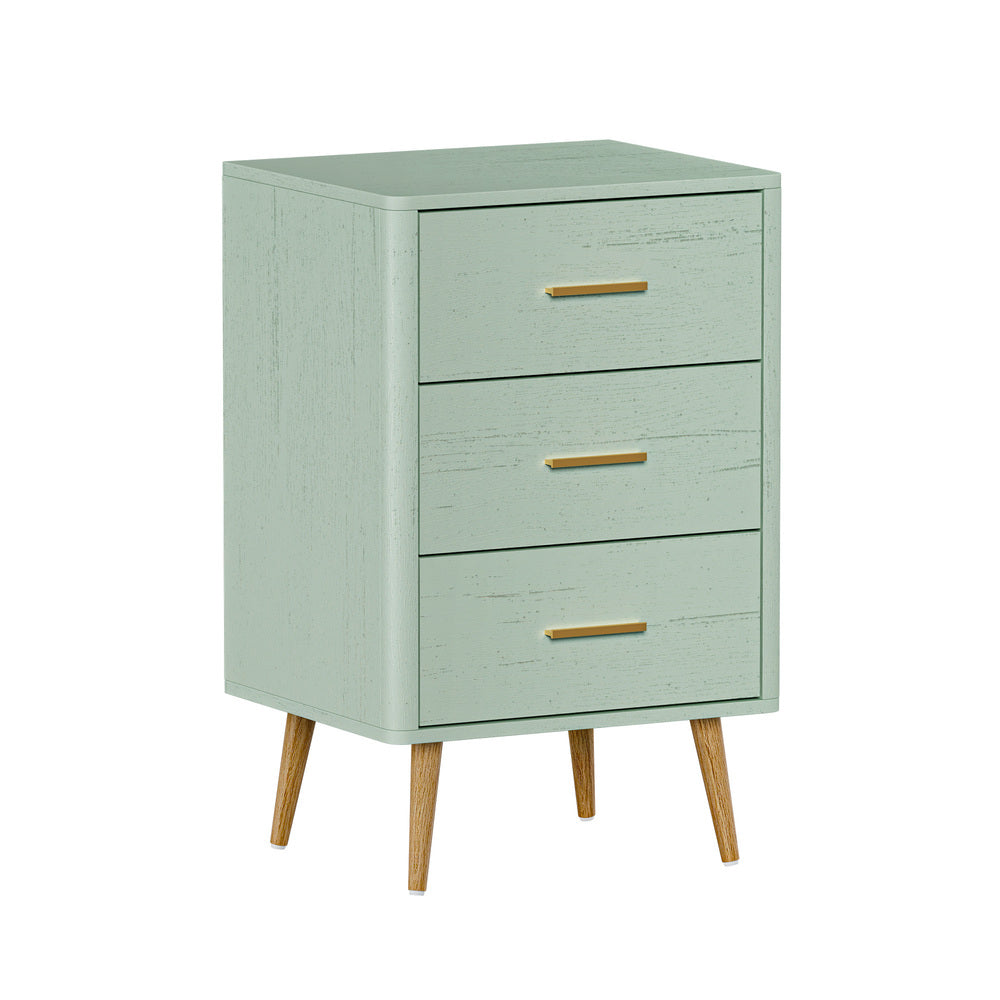 Green 3 Chest of Drawers Tallboy