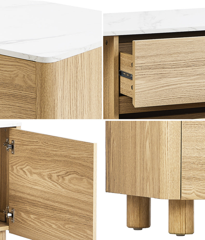 160cm Natural TV Cabinet Entertainment Unit Stand