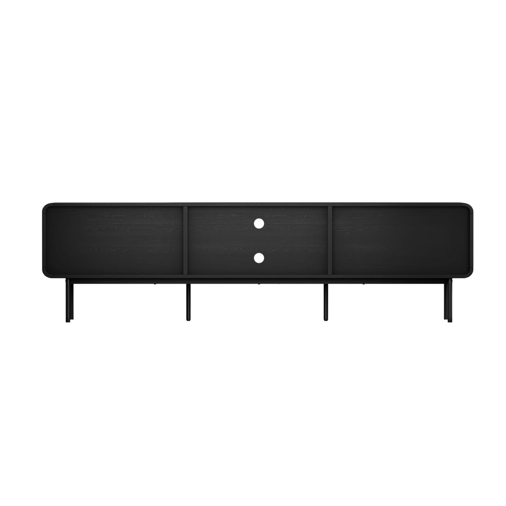 180cm Black Wooden TV Cabinet Entertainment Unit Stand