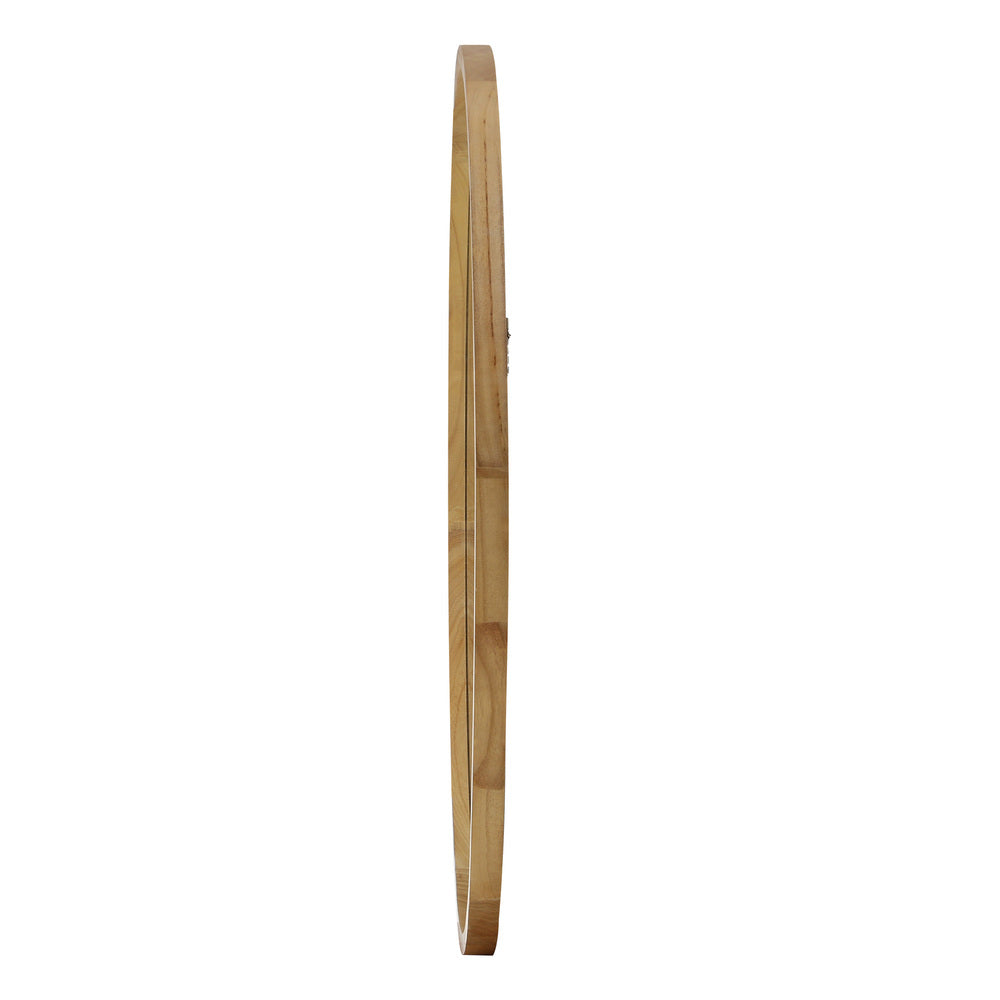 60cm Round Wall Mirror with Wooden Frame