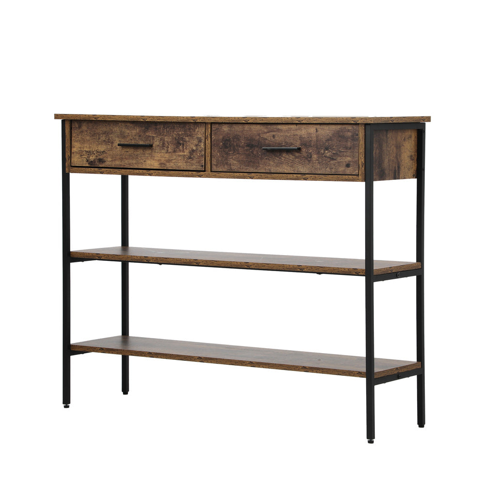 Rustic Hallway Console Table with Two Drawers.