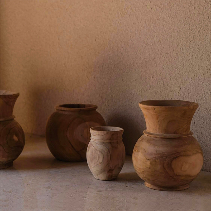 Margie Creative Retro Wooden Nordic Vase.