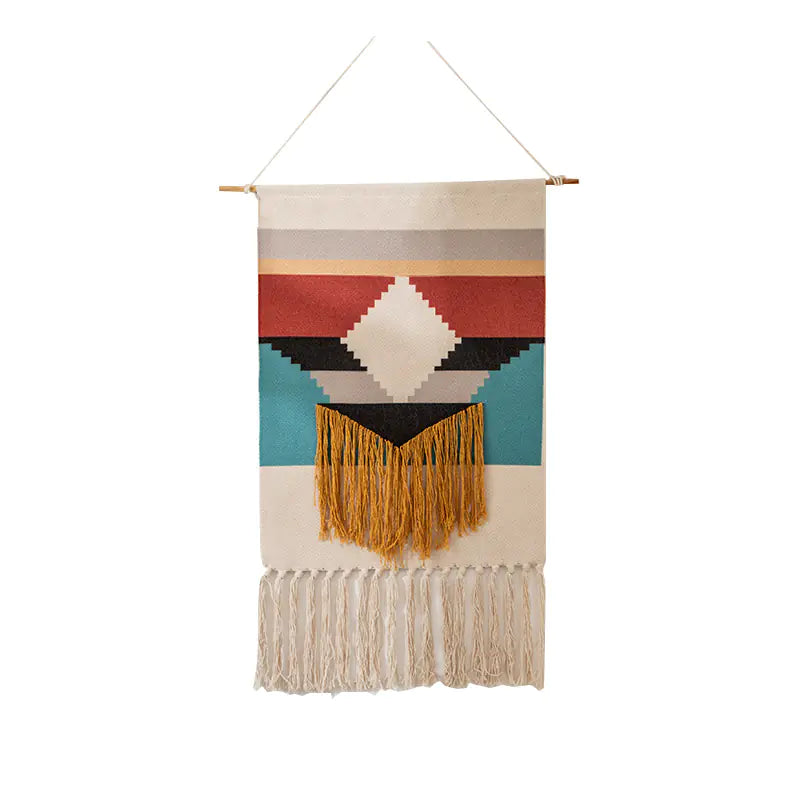 Bohemian Nordic Handmade Tapestry with Tassels