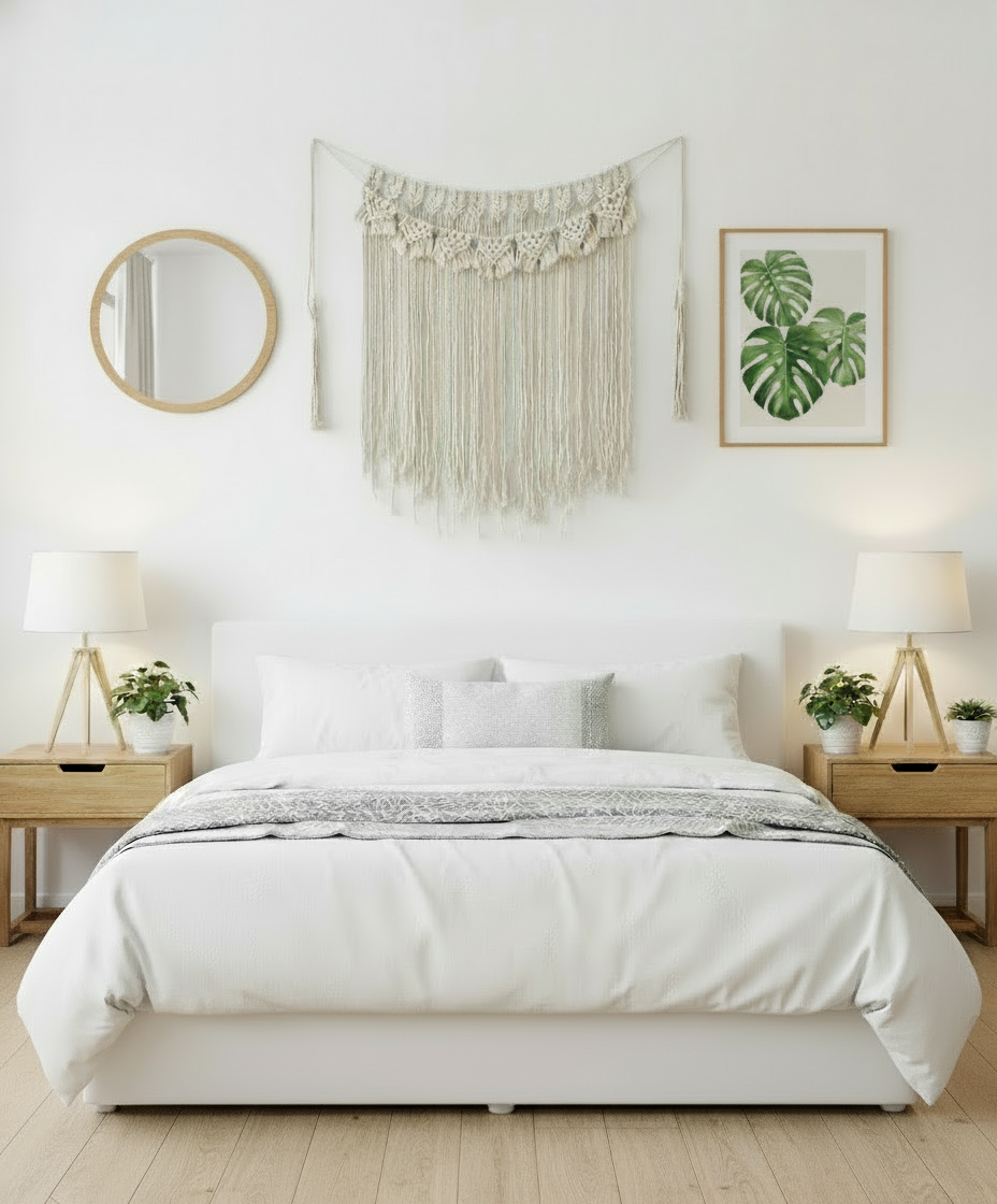 Handmade Tassel Wall Tapestry 100x115cm The Nest Trading Company