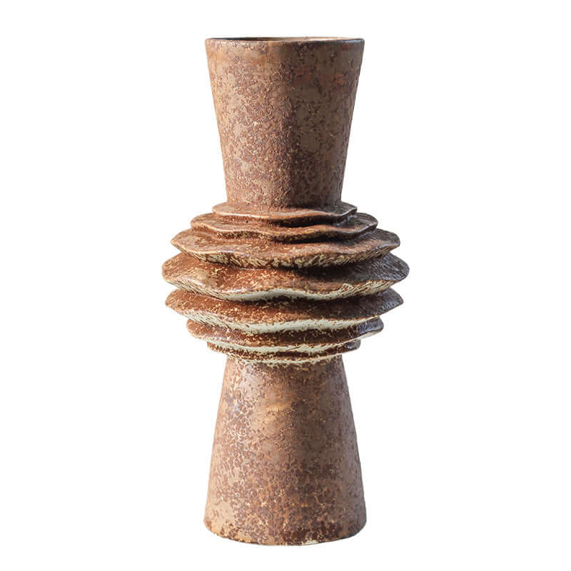 Ceramic Vase With Special-Shaped Flower Holder.