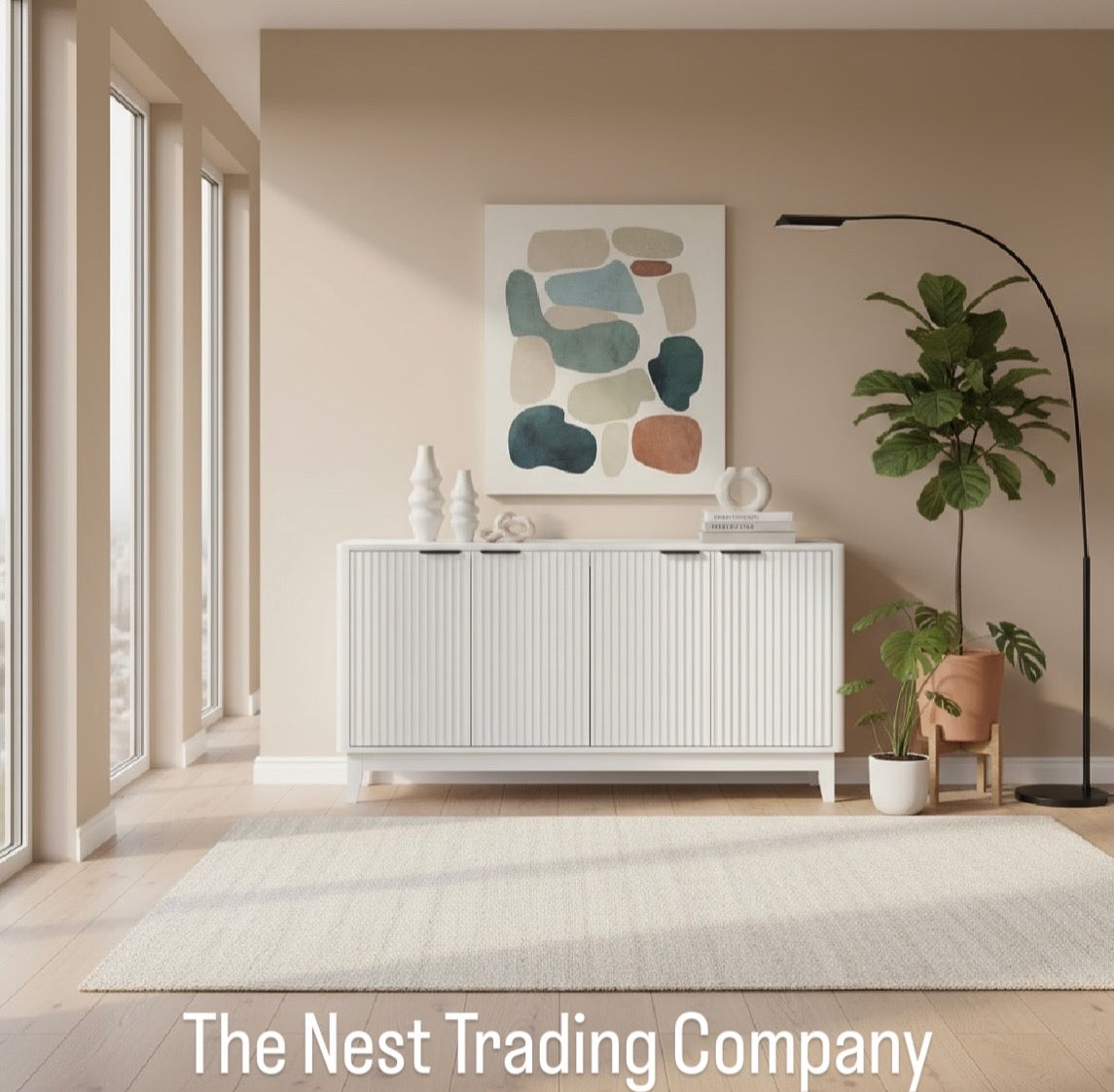 Celia Elegant White Storage Sideboard The Nest Trading Company