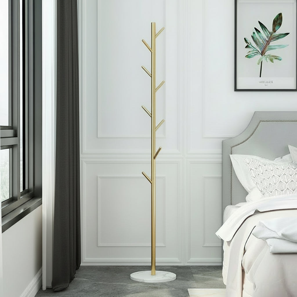 Jane Gold & Marble Coat Rack Stand