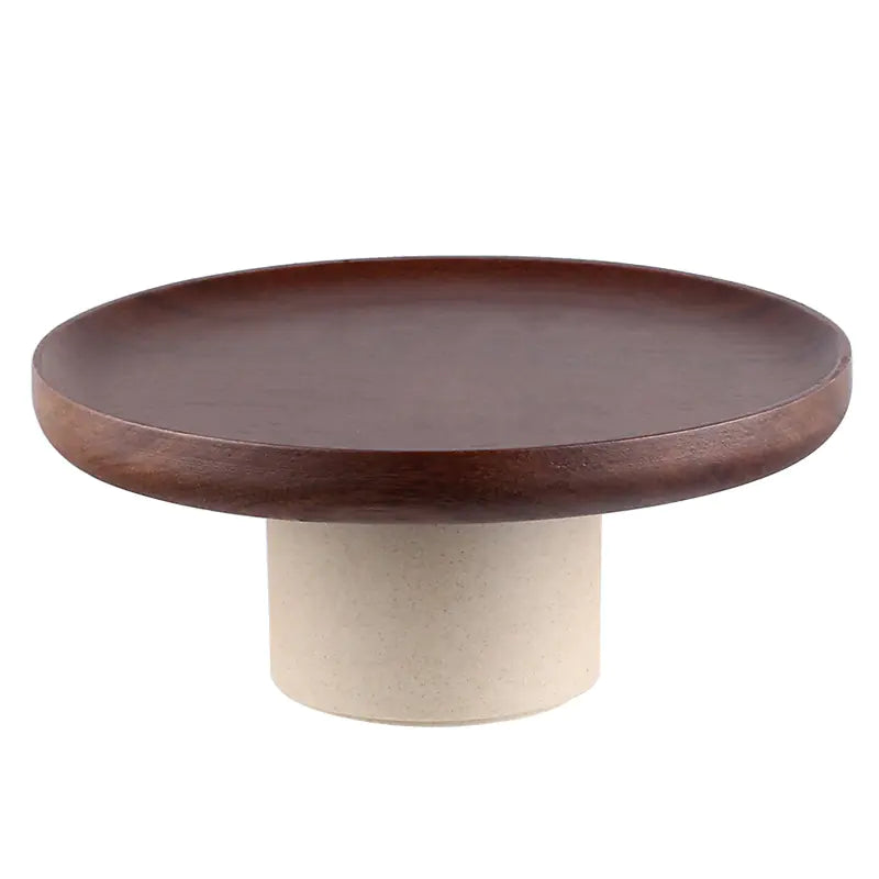 Vintage Japanese Wood Cake Stand for Home Display