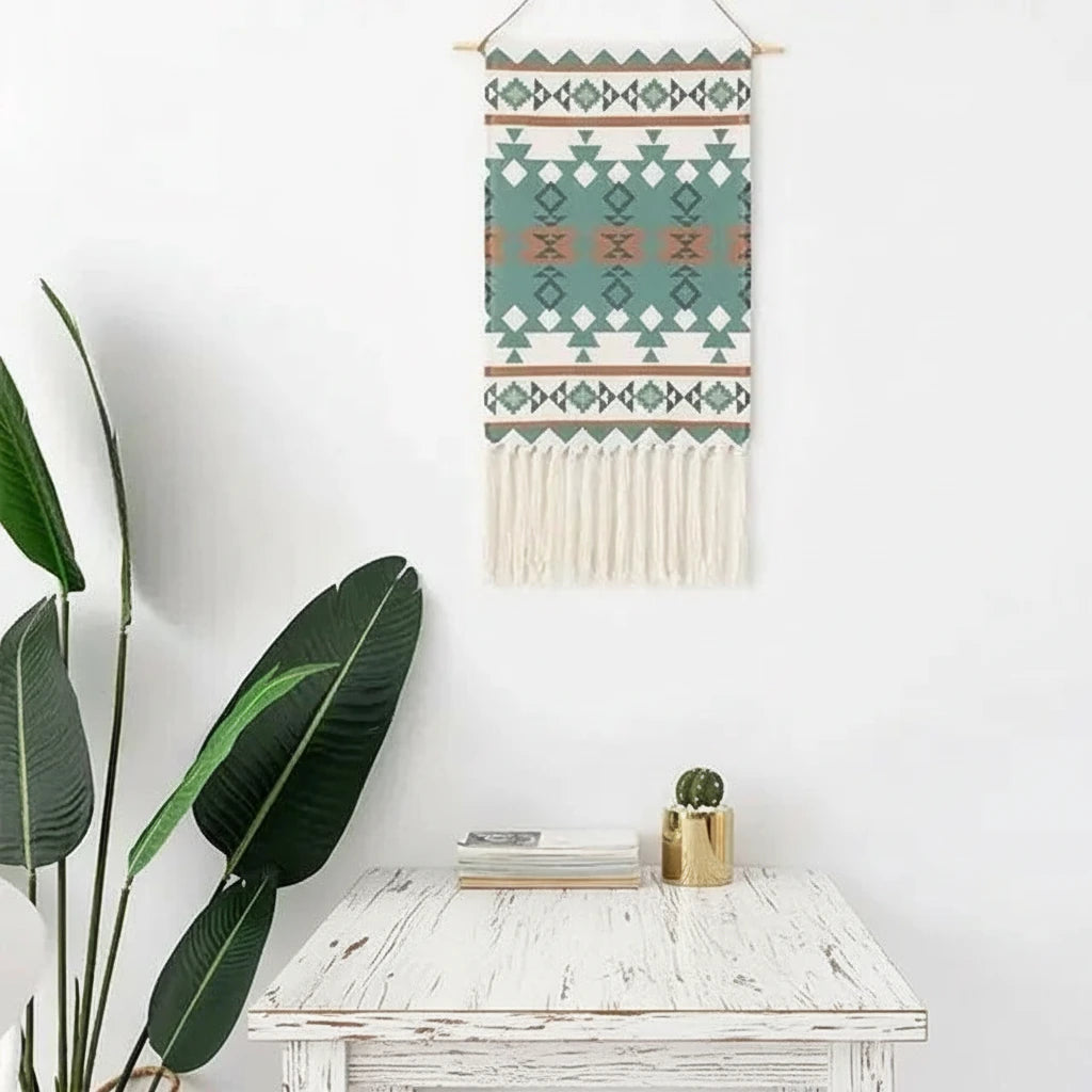 Bohemian Nordic Handmade Tapestry with Tassels