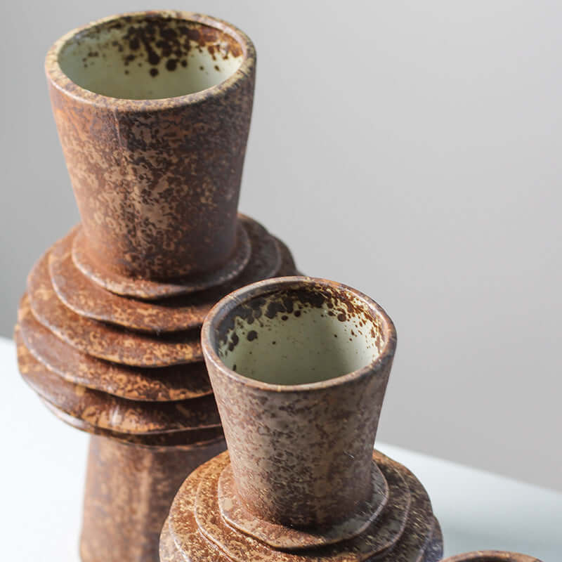 Ceramic Vase With Special-Shaped Flower Holder.