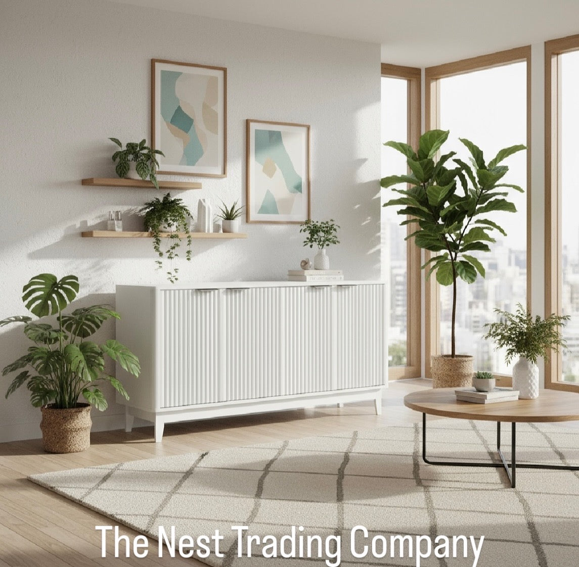 Celia Elegant White Storage Sideboard The Nest Trading Company