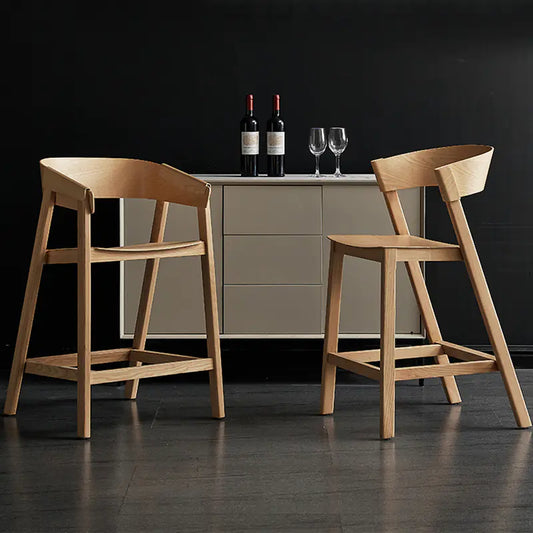 Modern Japanese Bar Stool with Backrest (Designer)