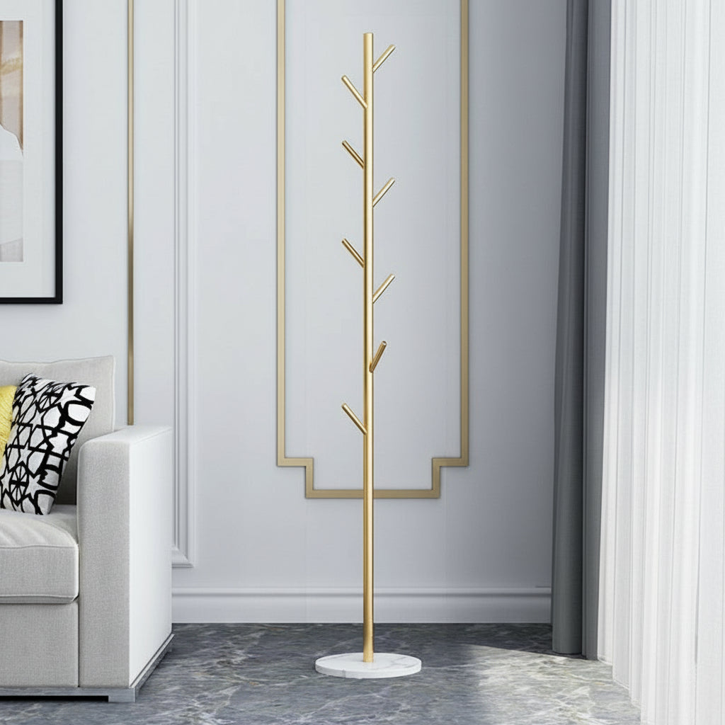 Jane Gold & Marble Coat Rack Stand