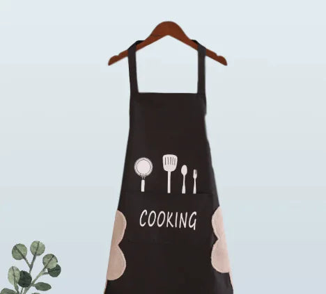 Korean Waterproof Apron in Black and White Nordic Style - The Nest Trading Company