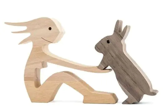Canine Wood Carving Decor