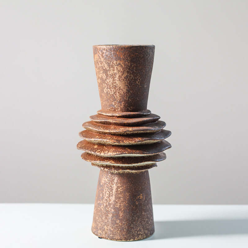 Ceramic Vase With Special-Shaped Flower Holder.